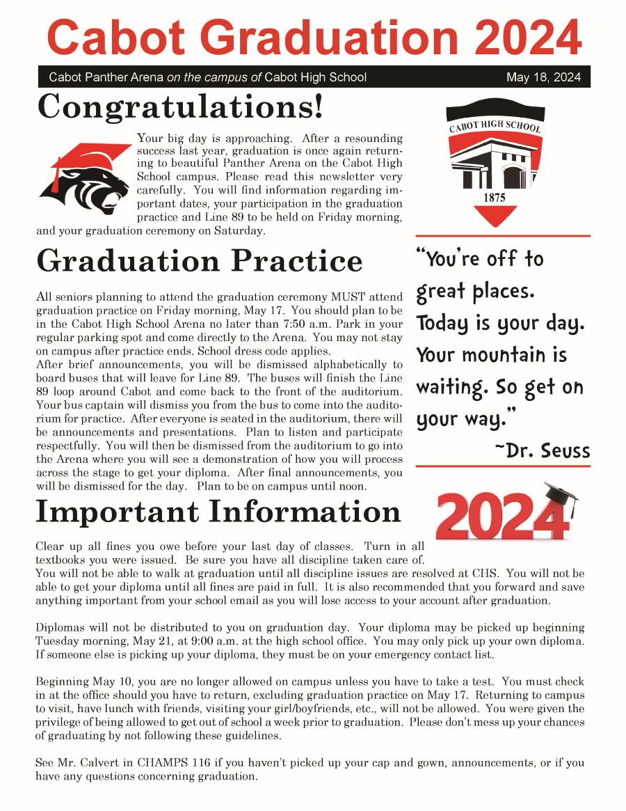 Graduation Information Page 1