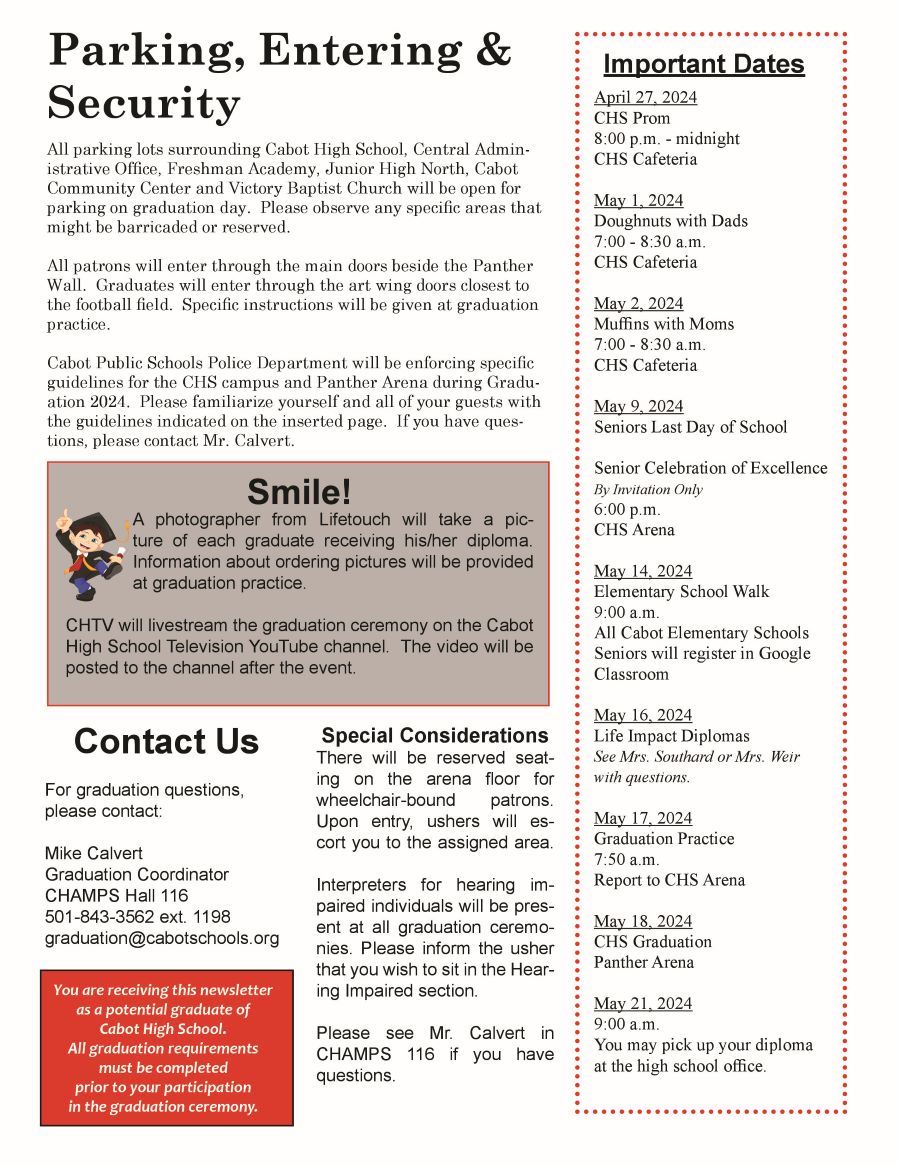 Graduation Information Page 3